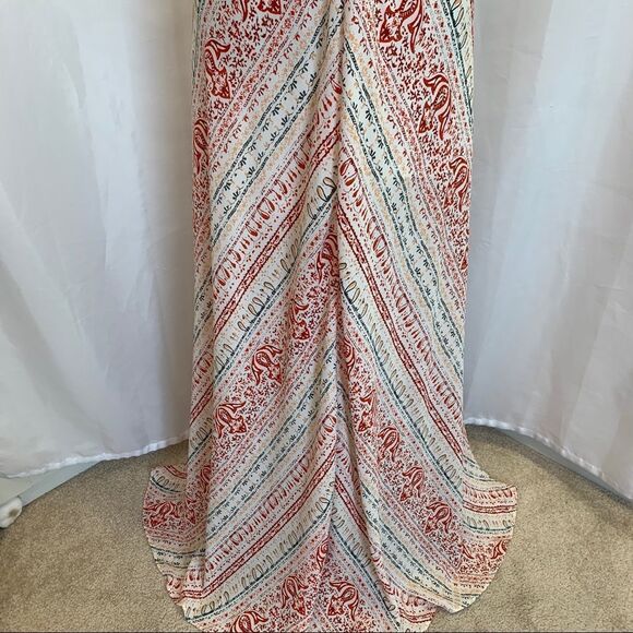 OLIVACEOUS White multicoloured halter low back maxi dress Sz S NWT - Picture 4 of 12
